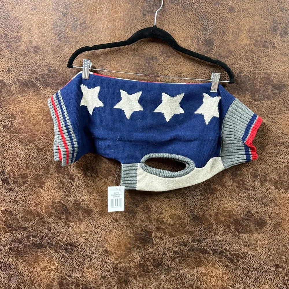 NWT USA Stars and Stripes Patriotic America XL‎ Dog Pet Sweater